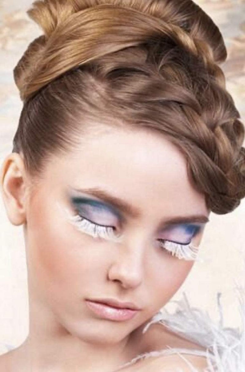 Dorisue White halloween lashes Peacock feather eyelashes The White Queen Dramatic eyelashes - Image 3